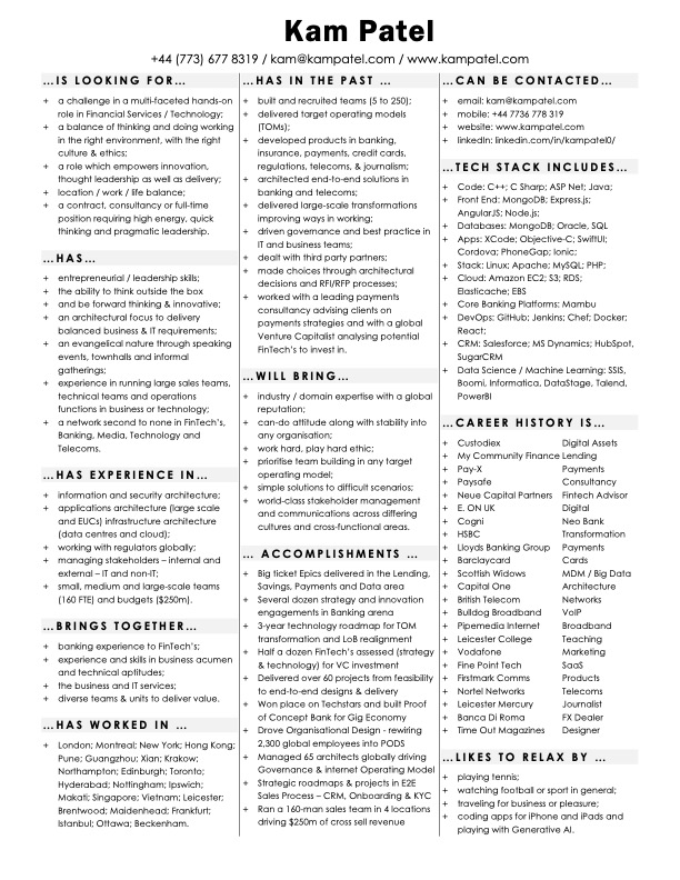 Technology Resume